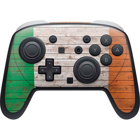 Ireland Flag Dark Wood Nintendo Skins